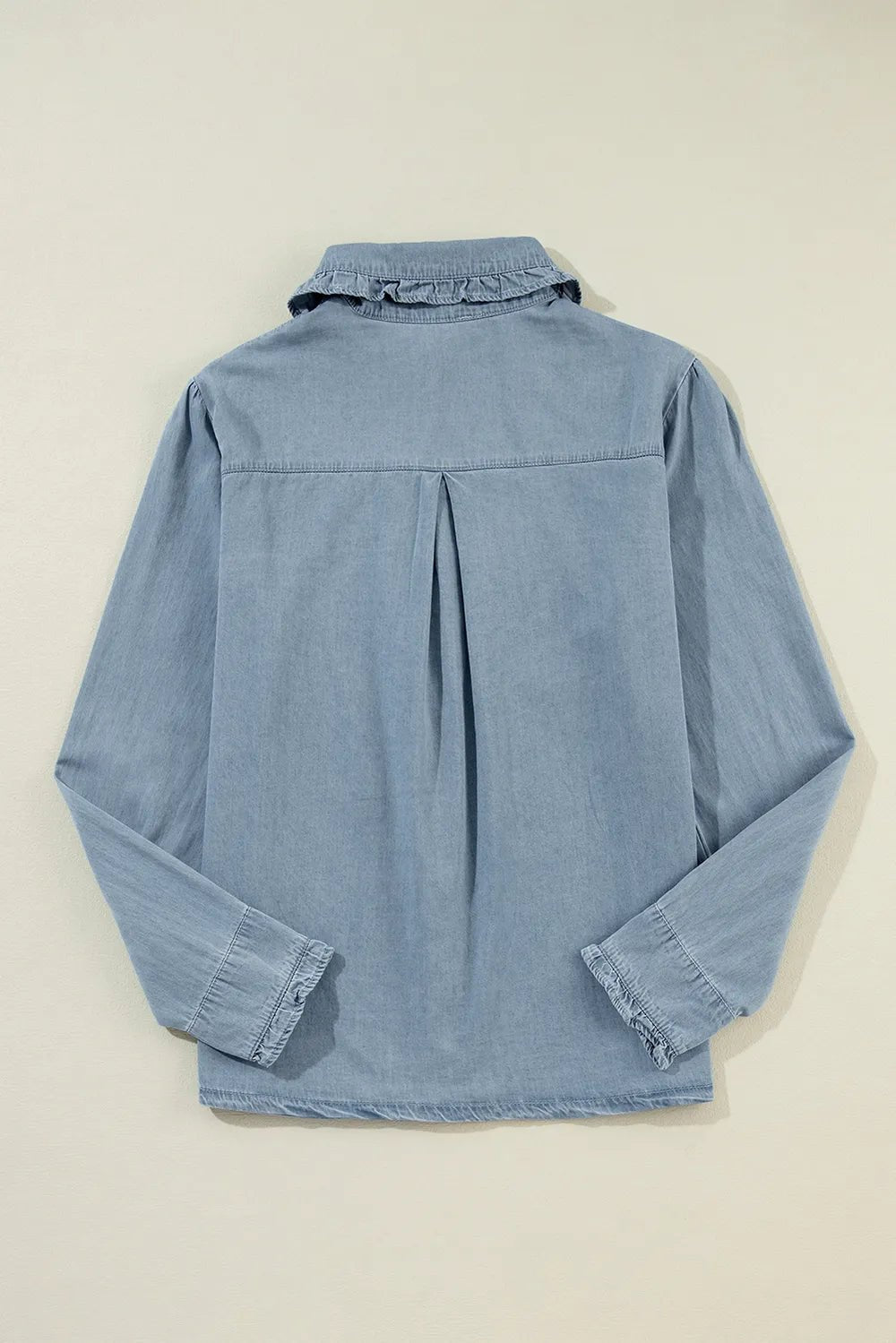 Button Up Long Sleeve Denim Top - Lara-moda store