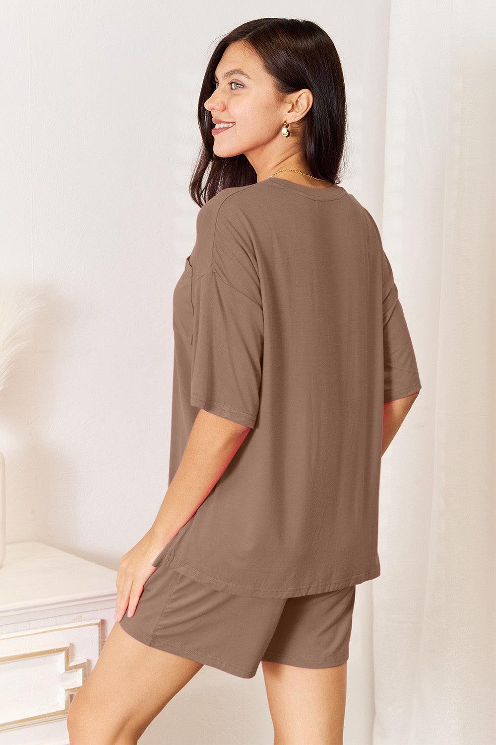 Conjunto Basic Bae Top Meia Manga e Short em Rayon Macio - Tamanho Grande - Lara Moda