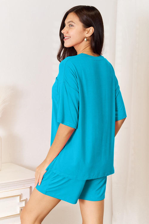 Conjunto Basic Bae Top Meia Manga e Short em Rayon Macio - Tamanho Grande - Lara Moda