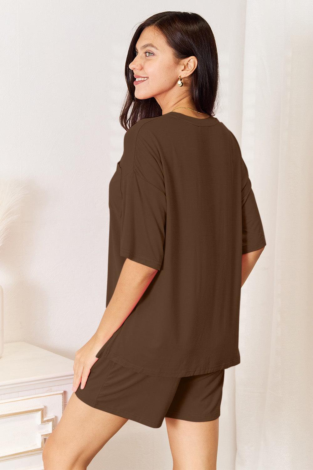Conjunto Basic Bae Top Meia Manga e Short em Rayon Macio - Tamanho Grande - Lara Moda
