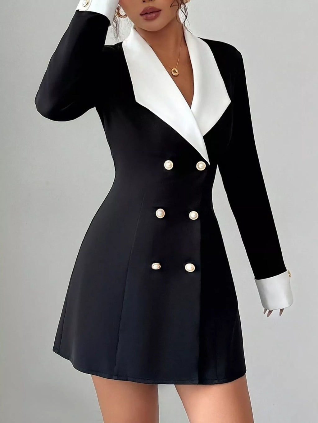 Double-Breasted Blazer Dress - Lara Moda