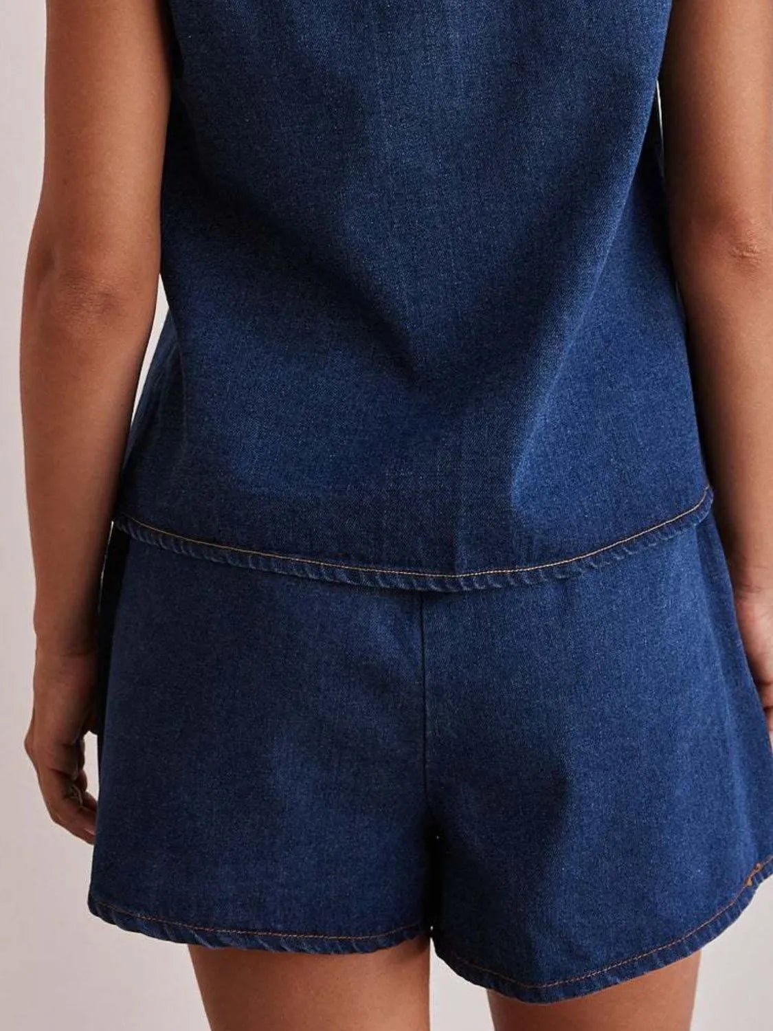 Elastic Waist Denim Shorts - Lara-moda store