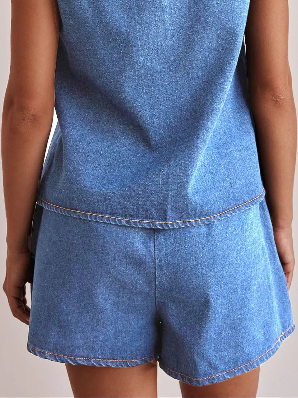 Elastic Waist Denim Shorts - Lara-moda store