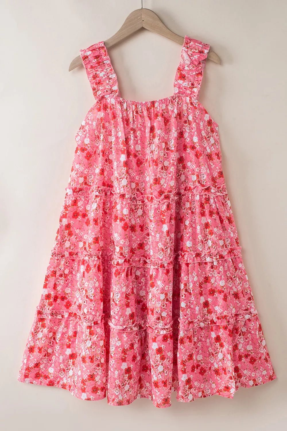 Floral Print Ruffle Tiered Mini Dress - Lara Moda
