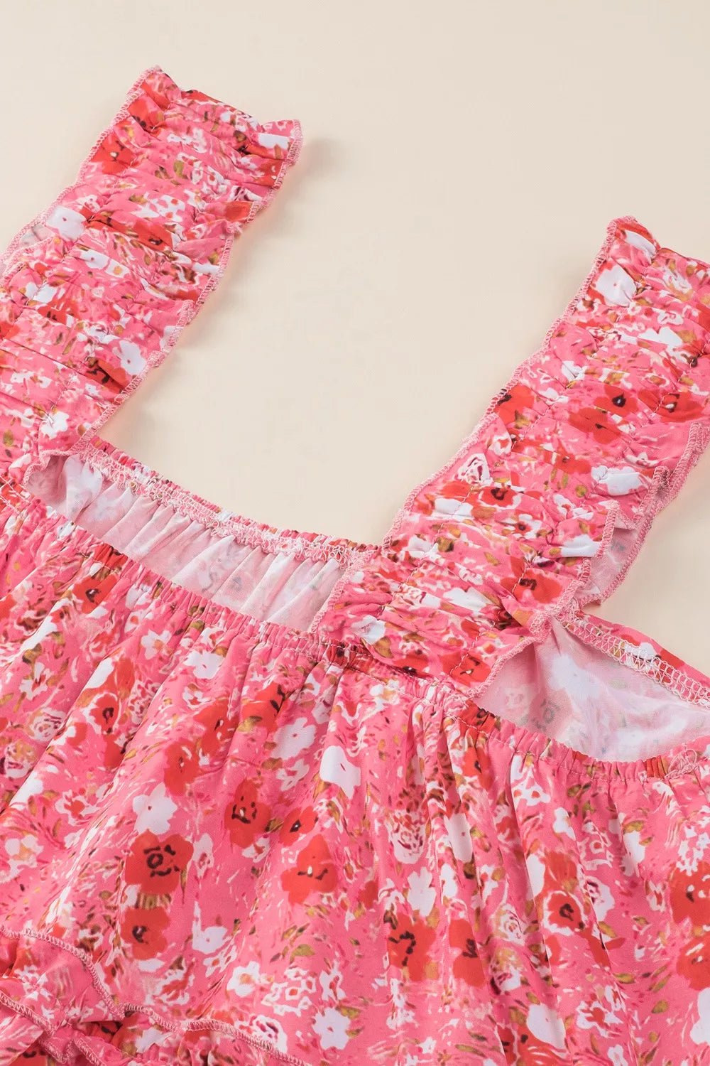 Floral Print Ruffle Tiered Mini Dress - Lara Moda