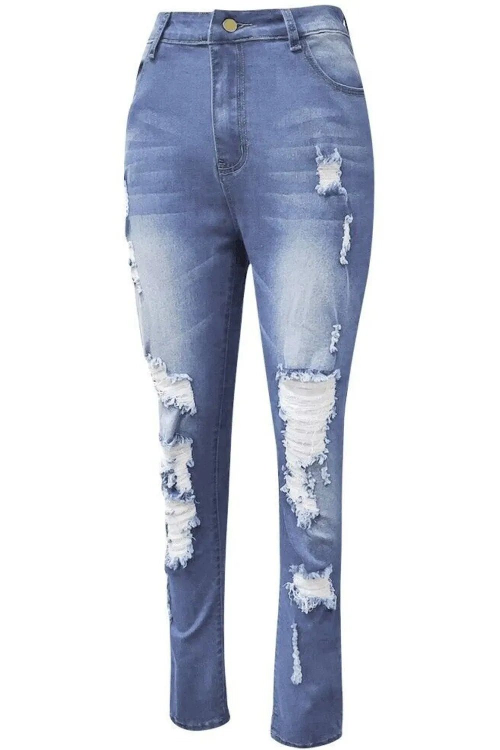 Full Size Distressed Skinny Jeans Plus Size - Lara Moda