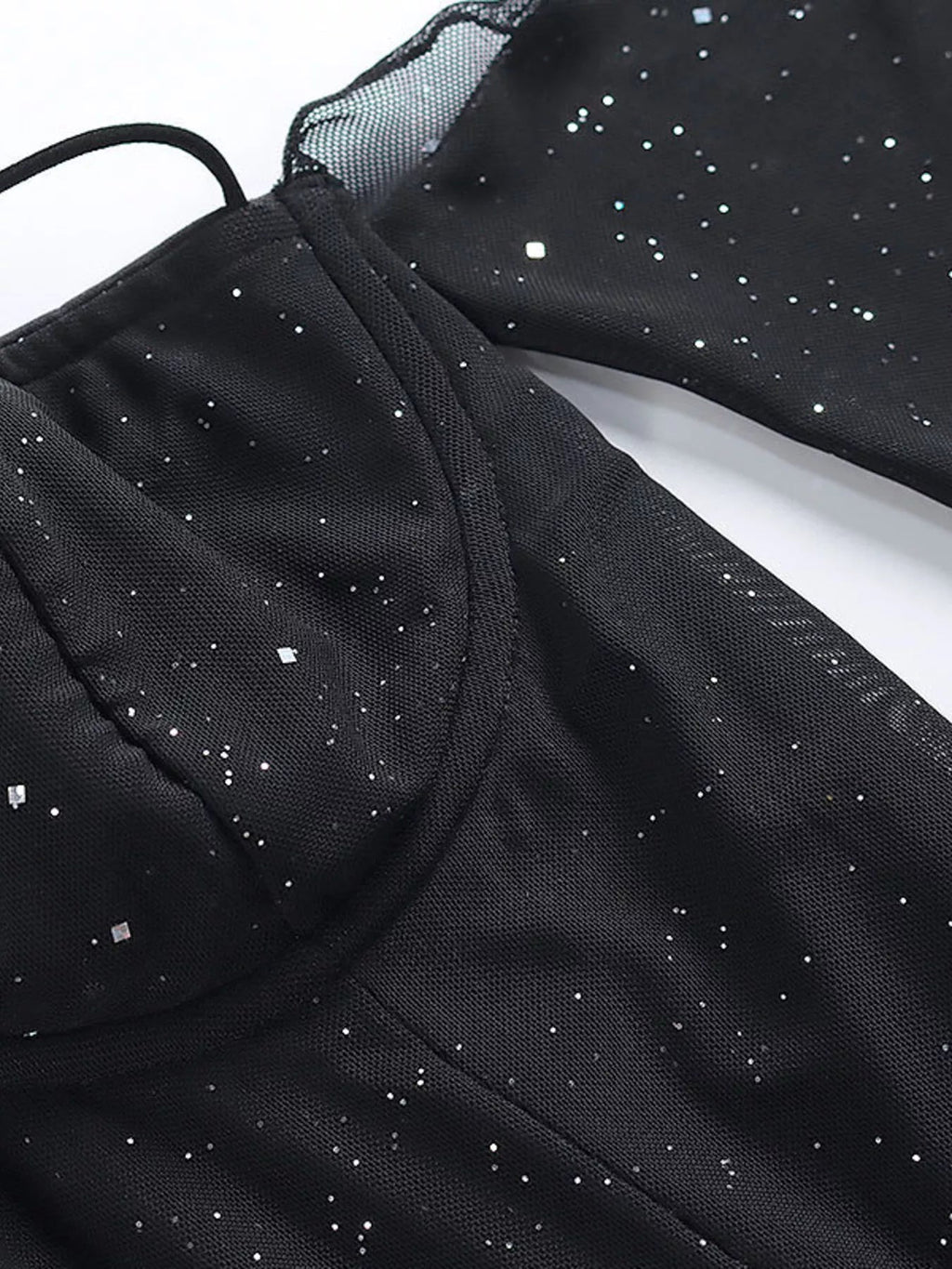 Glitter Mini Dress with Sleeves - Lara Moda