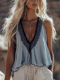 Lace Detail V-Neck Cami - Lara Moda