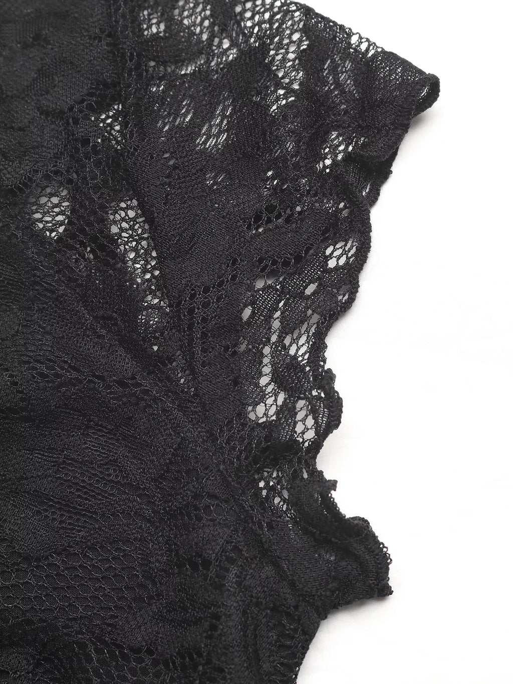Lace V-Neck Slim Fit T-Shirt - Lara Moda