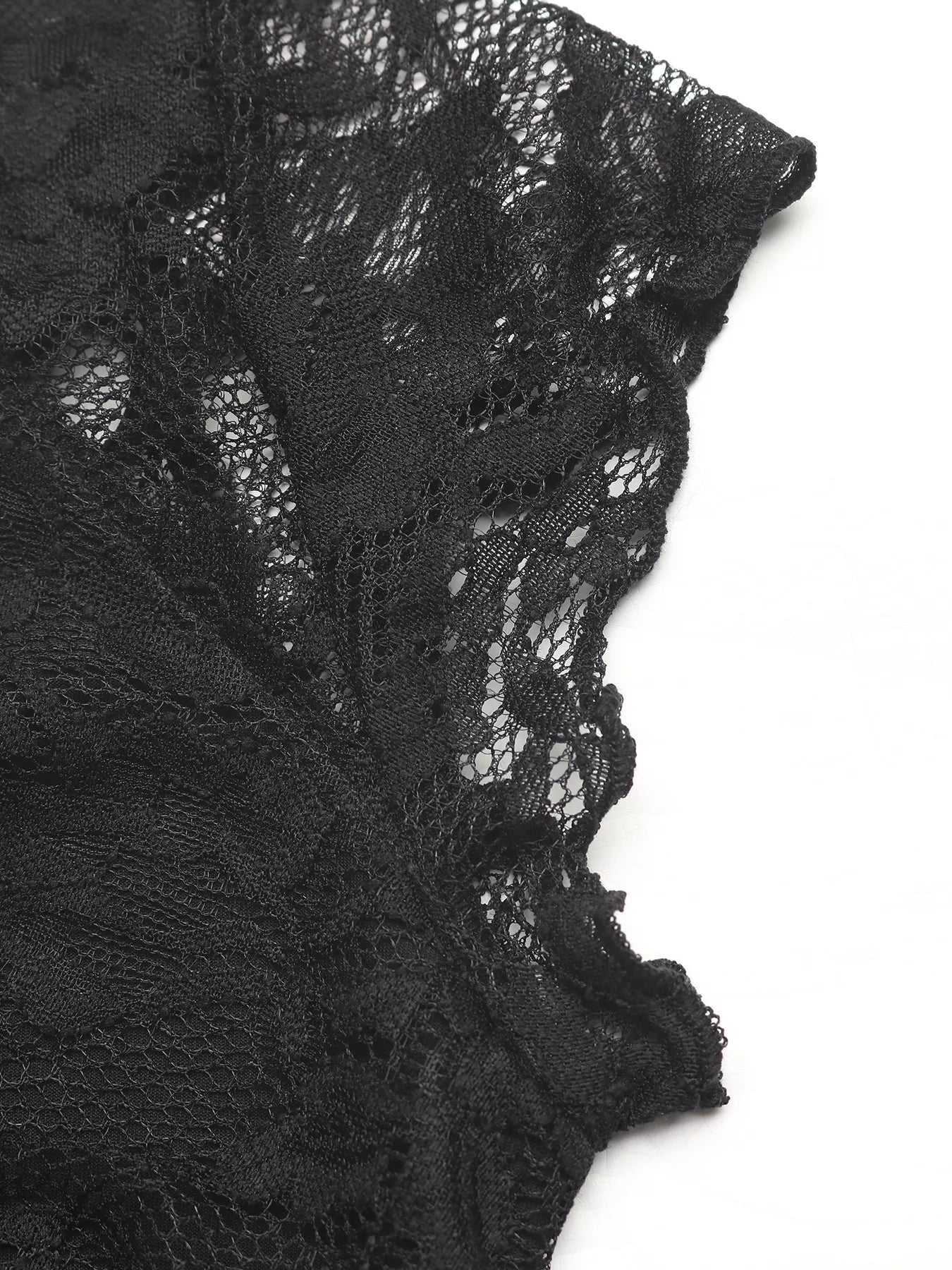 Lace V-Neck Slim Fit T-Shirt - Lara Moda