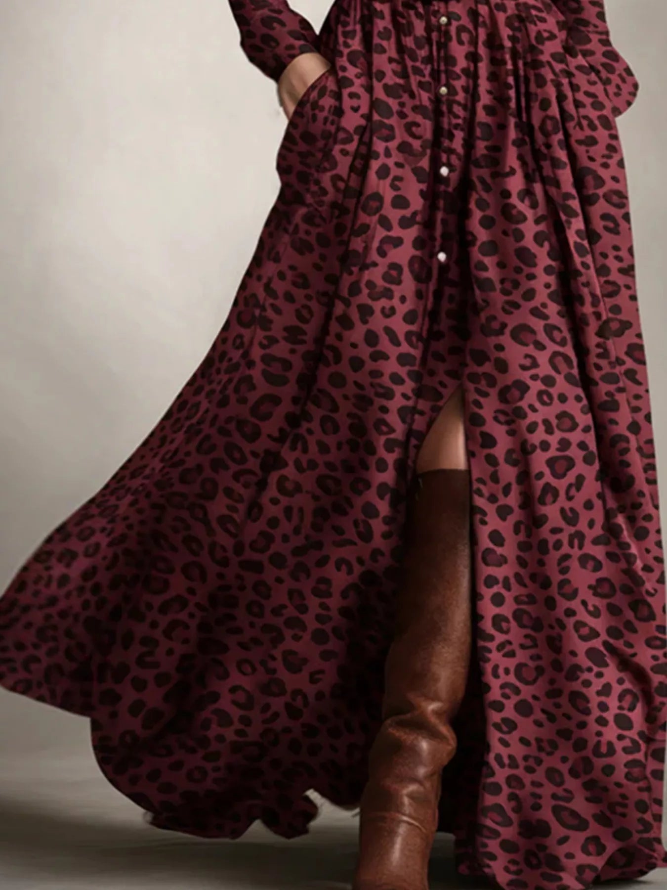 Plaid Button Front Maxi Shirt Dress - Lara Moda