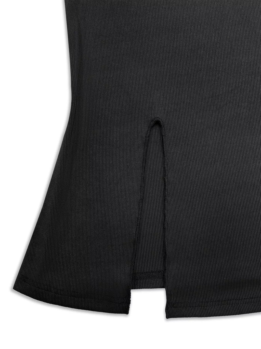 Plus Size Slit Round Neck Cami - Lara Moda