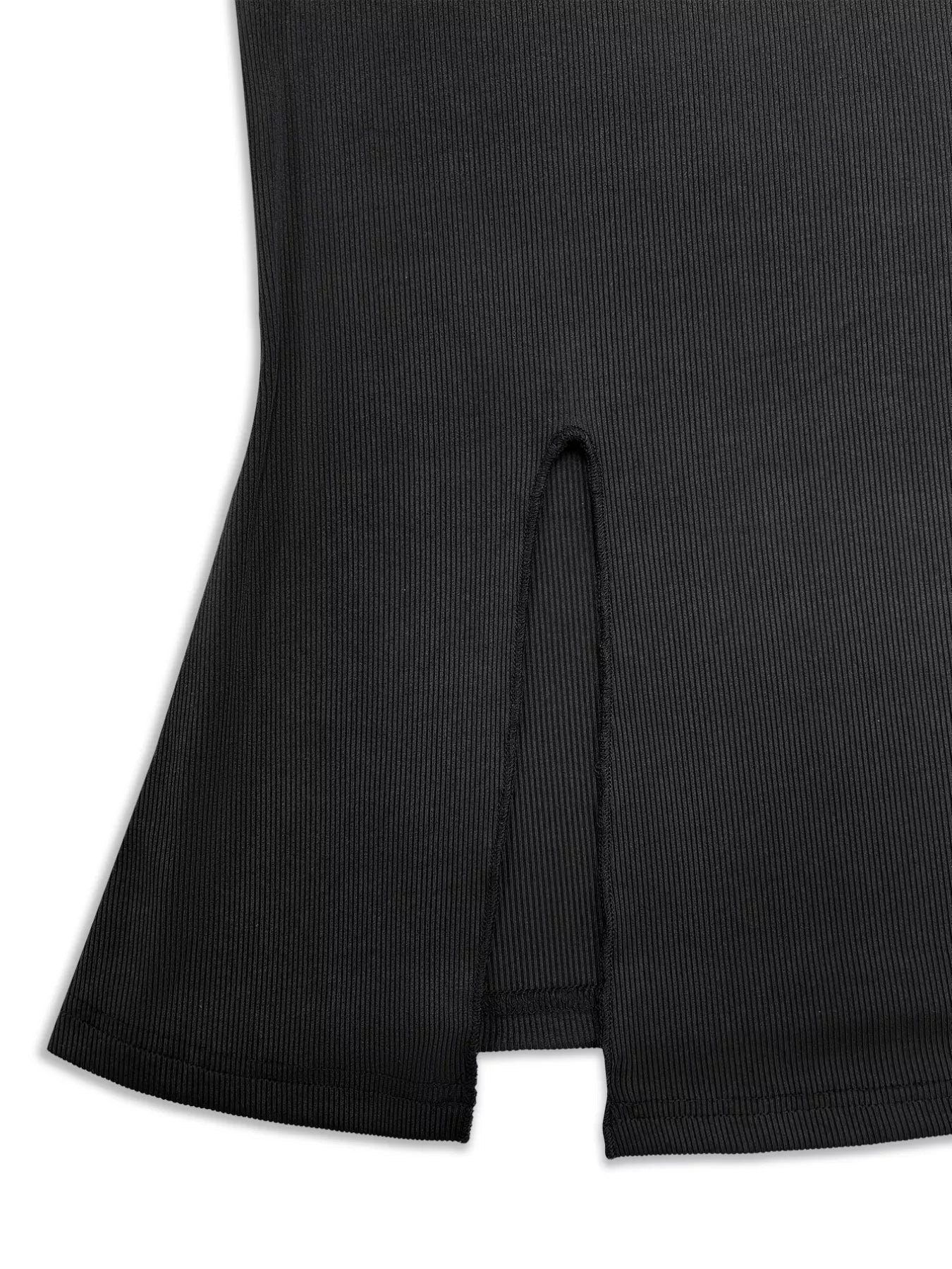 Plus Size Slit Round Neck Cami - Lara Moda