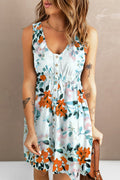 Printed Button Down Sleeveless Magic Dress - Lara Moda