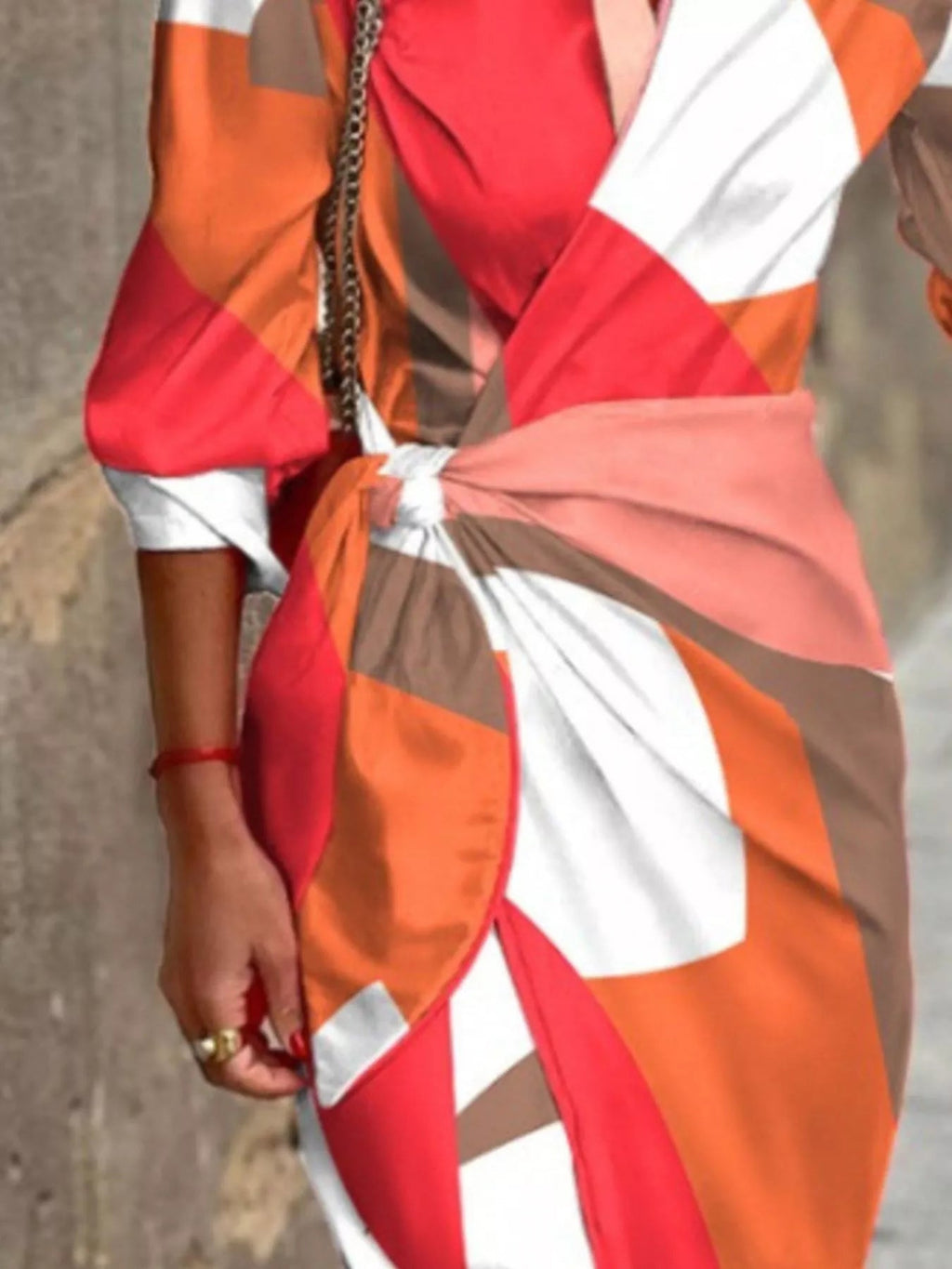 Printed Collared Neck Shirt Dress - Lara Moda