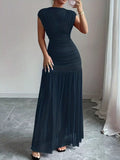 Ruched Bodycon Maxi Dress - Lara Moda
