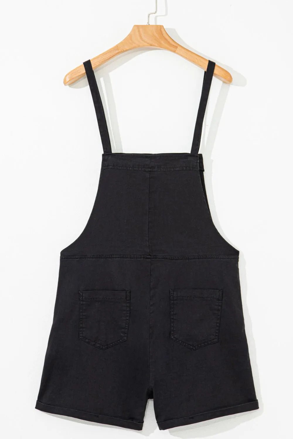 Square Neck Denim Overalls with Pockets - Lara Moda