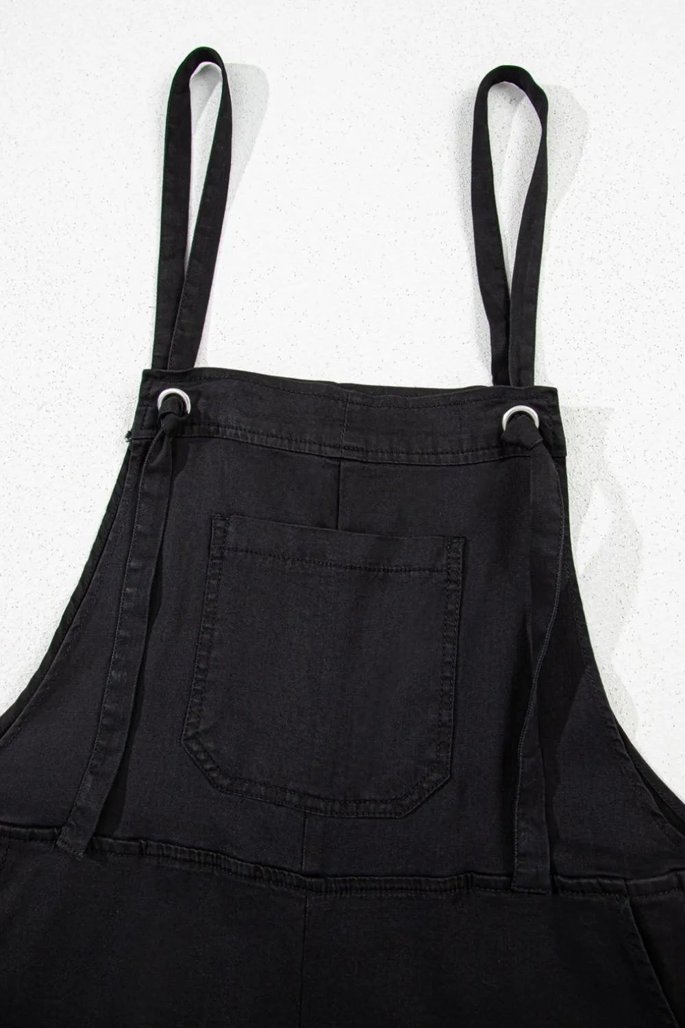 Square Neck Denim Overalls with Pockets - Lara Moda