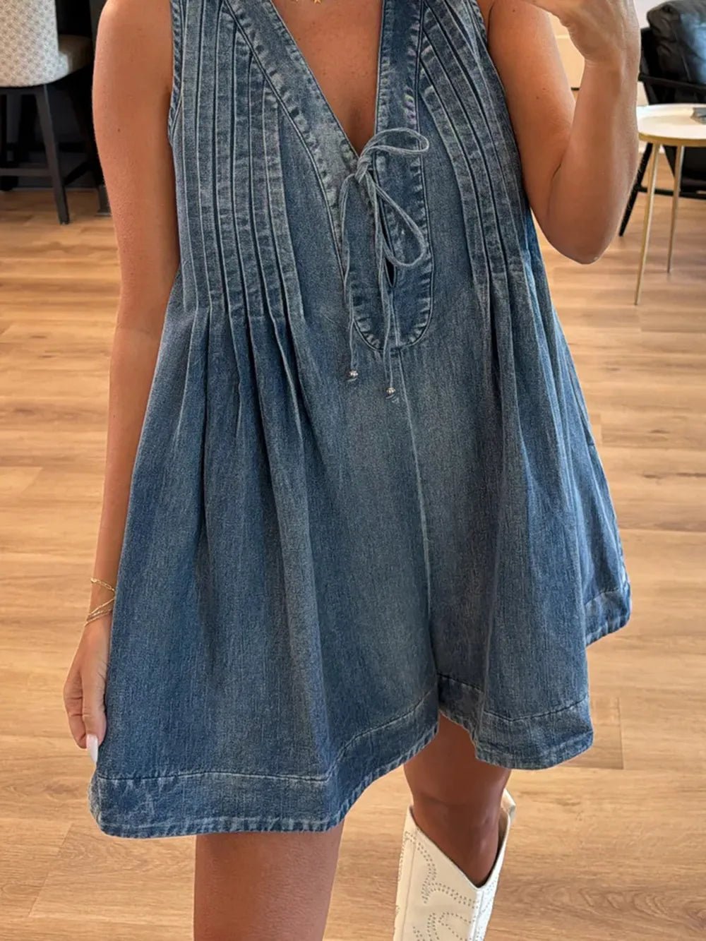 Tied Romper with Pockets - Lara-moda store