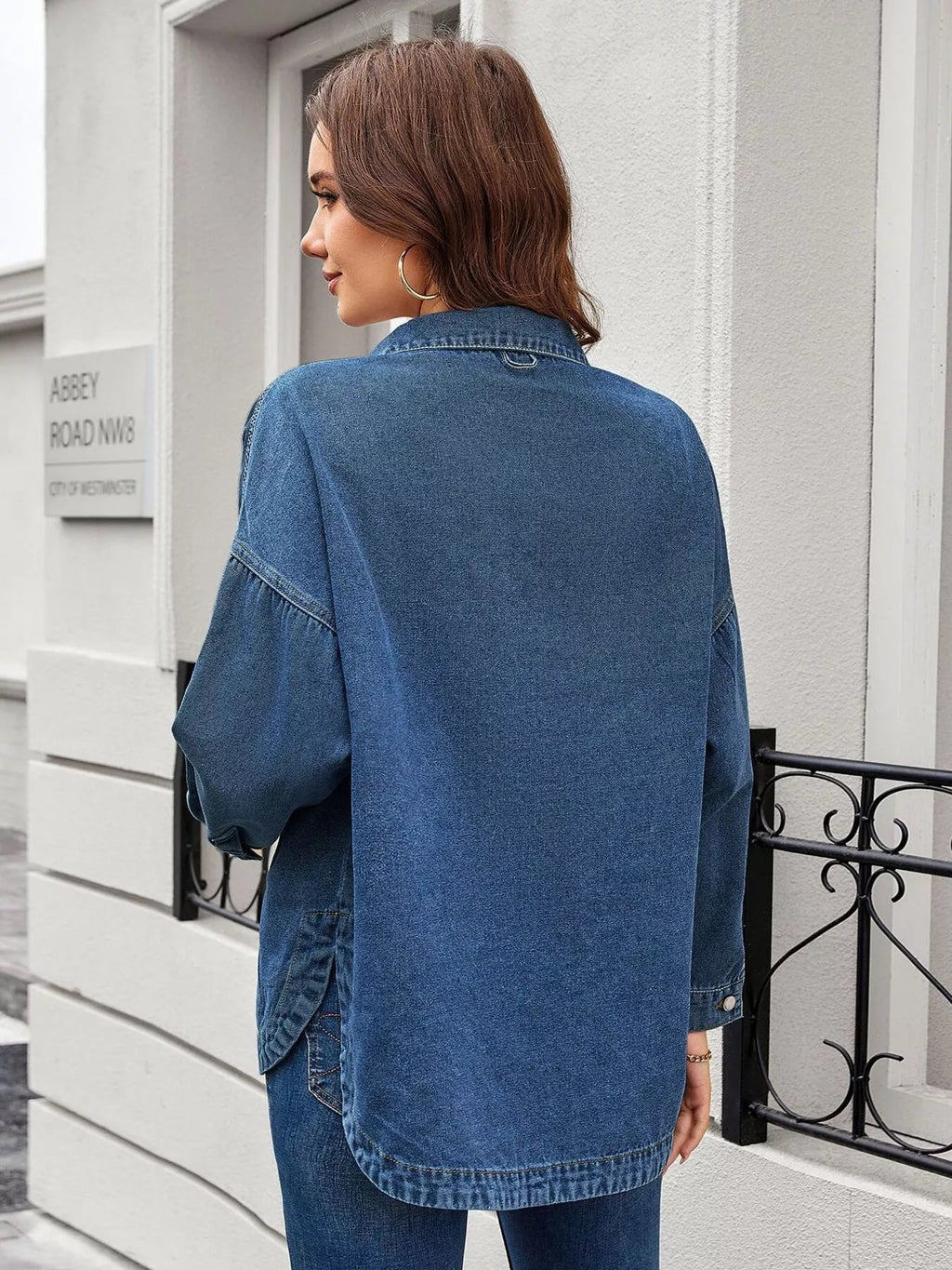 Vintage Wash Button-Down Denim Jacket - Lara Moda
